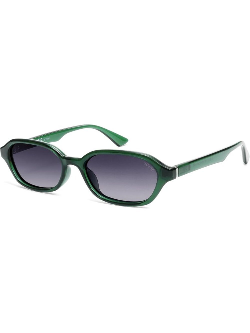 Women's Green Grey Retro Rectangle Polarized Sunglasses Trendy Hexagon Narrow